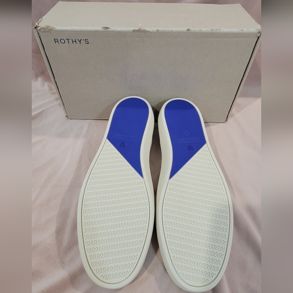 Rothy's Women's White and Blue Slip-On Sneakers - Picture 7 of 8